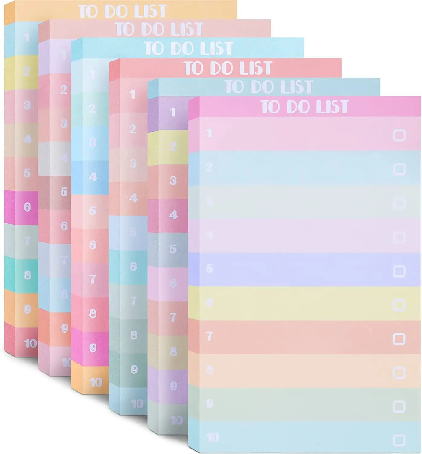 

50 To-Do List Sticky Notes, Multi-Colored Line Sticky Notes, Portable Notes, Memo Pads, Cute Stationery