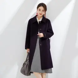 2025 Women's 100% Cashmere Thick Double sided Long Jacket Classic Multi functional Fashion Suitable for Business