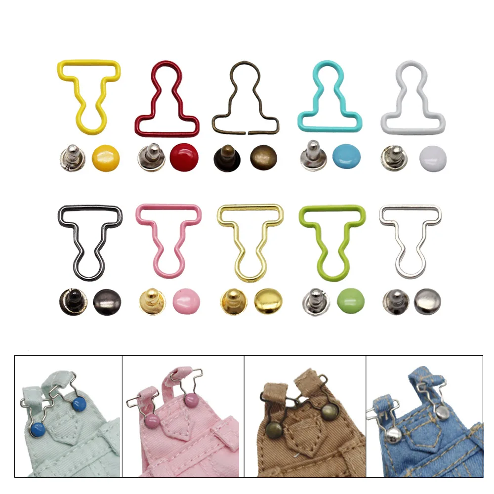 

Mini Doll T Shirt Buttons Doll Clothes DIY Metal Buckle for 1/12 1/6 Dolls Girls Doll Buckles Trousers Doll Accessories