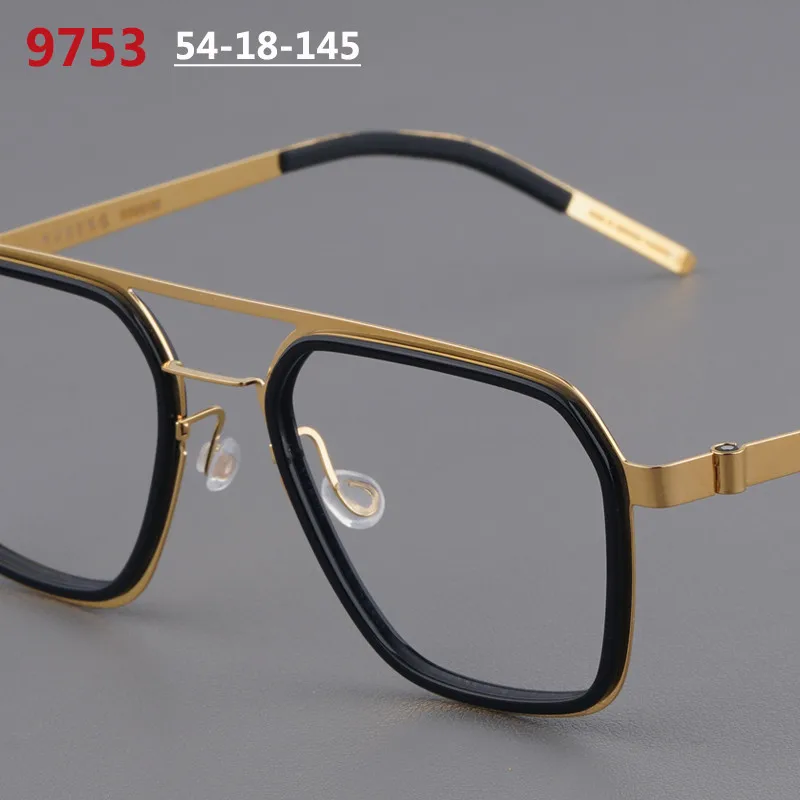 

Denmark Double-beam Aviator Eyeglasses 9753 Men Large Frame Pilot Glasses Women Big Face Spectacles Ultralight Screwless Eyewear
