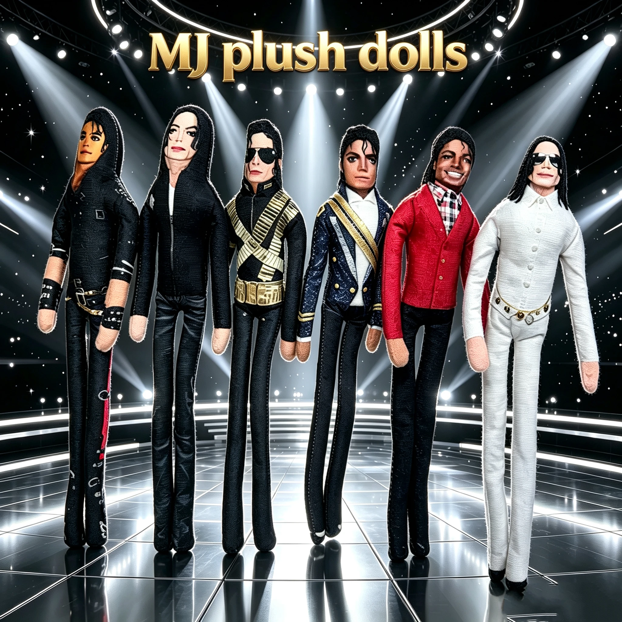 Michael Jackson Collectible Doll with 6 Classic Stage Outfits King of Pop Figure MJ Fan Gift Desktop Home Decor Ornament