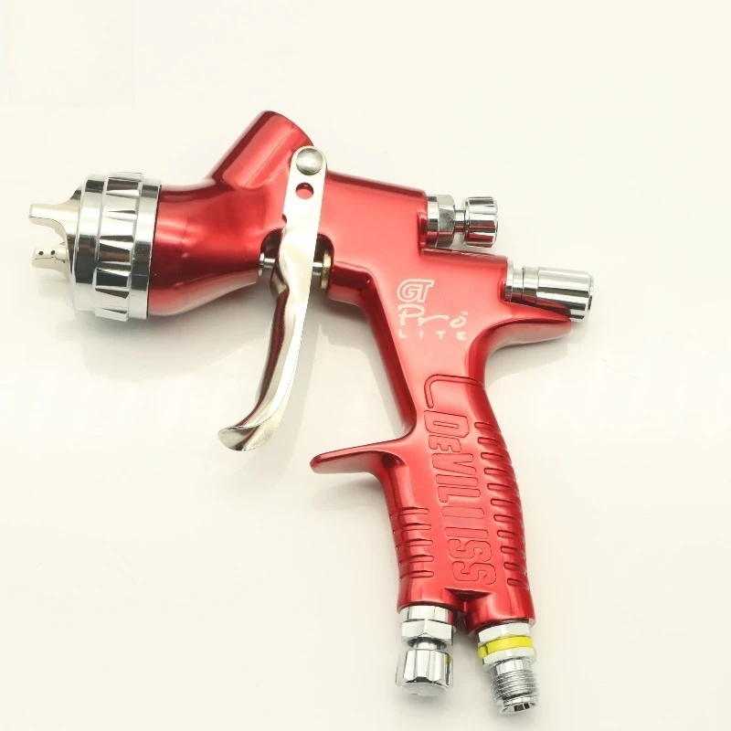 Tpaitlss Red Carved GTl Pro Spray Gun Te20-1.3mm Nozzle with Mixed Glass Water-based Air Spray Gun for DEVL(I)LBLSS