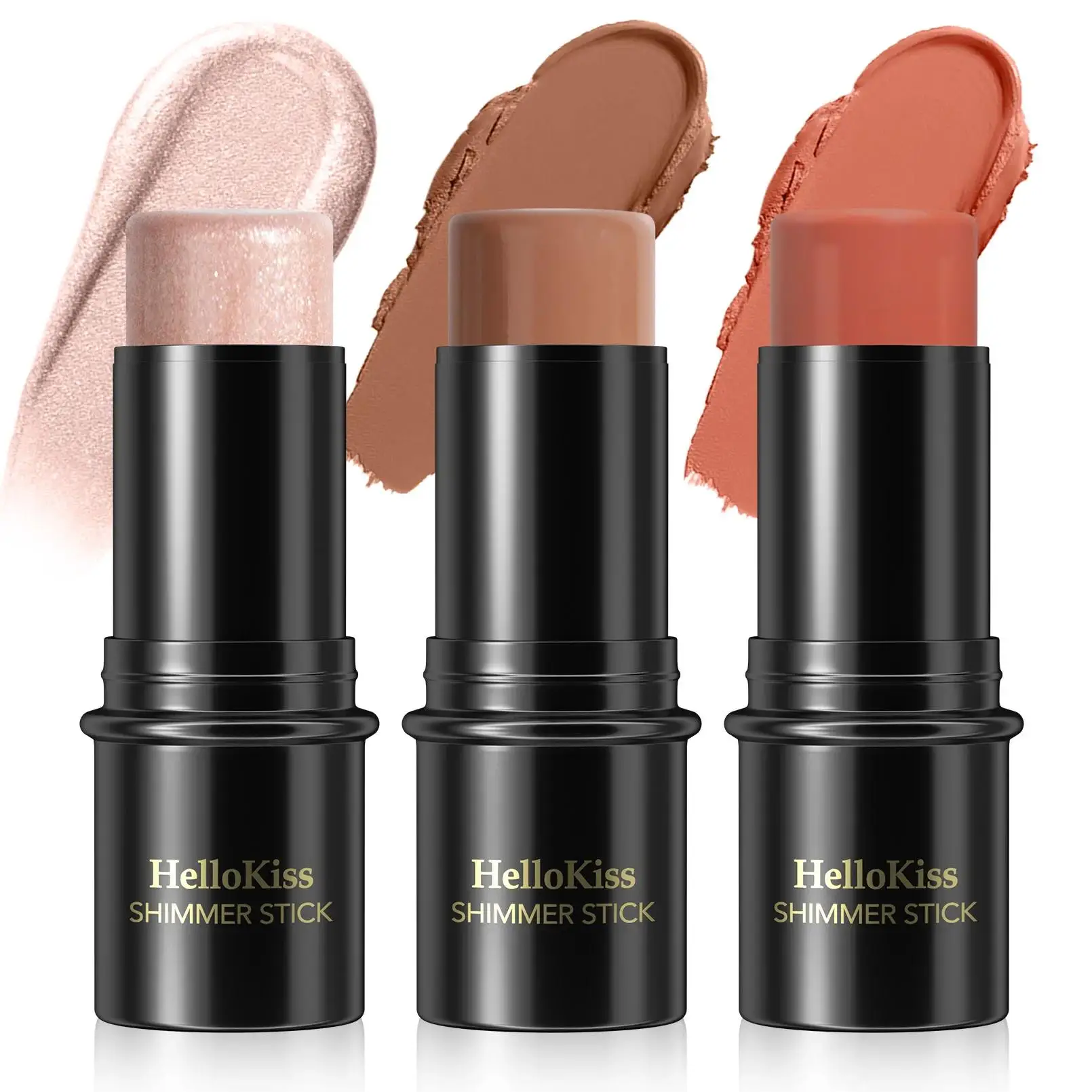 3Pcs Concealer Stick Set Wasserdichte Öl Kontrolle Highlighter Kontur Erröten Creme Multifunktionale Make-Up Schönheit