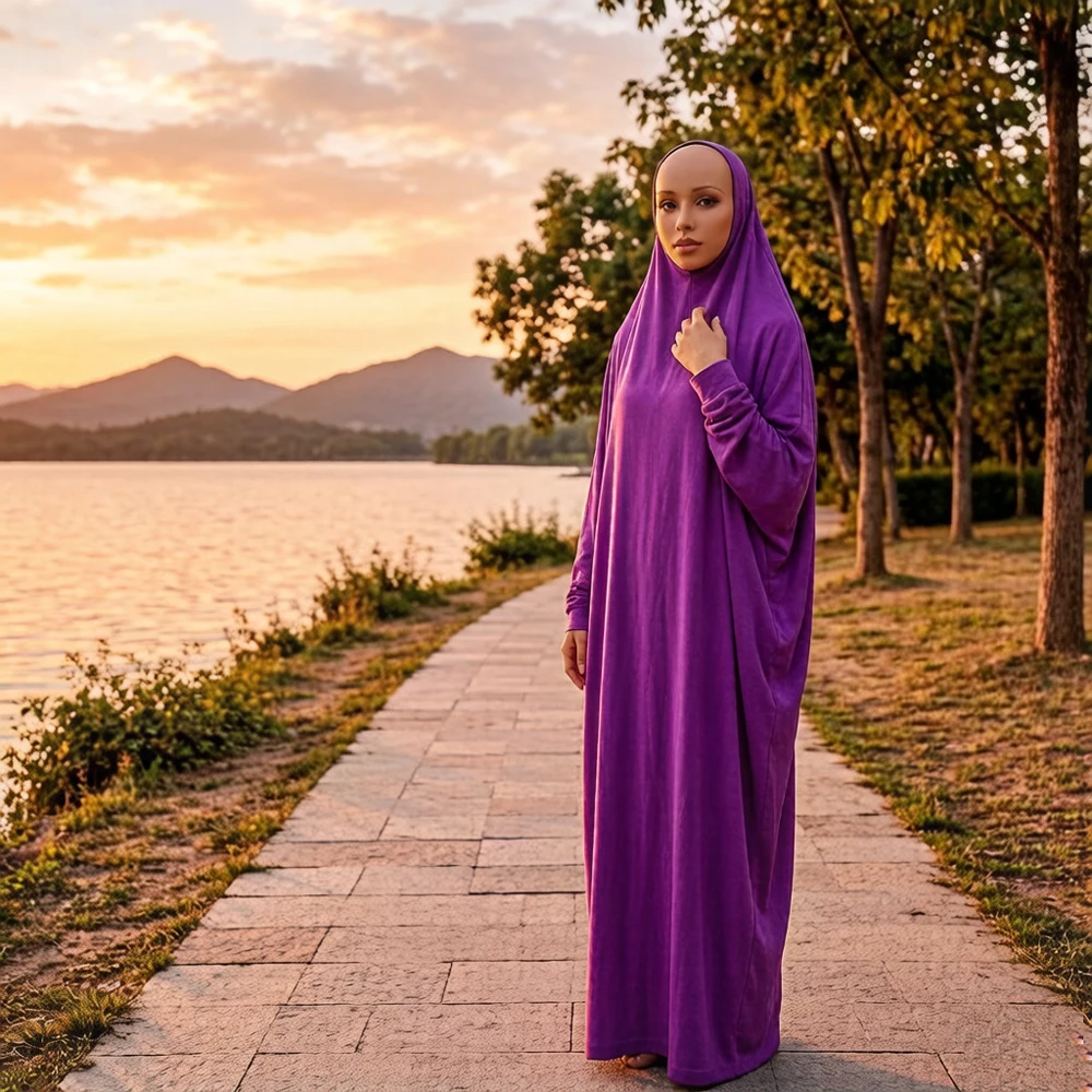 

Full Cover Overhead Hooded Abaya Muslim Prayer Garment Hijab Ramadan Long Khimar Dress Islamic Arabic Gowns Ramadan Kaftan Robe