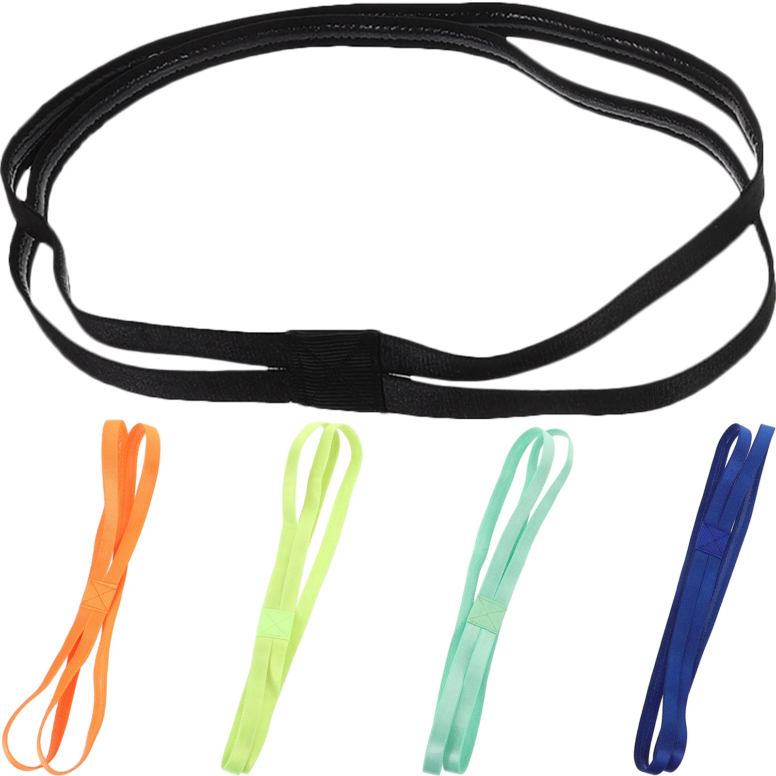 

5Pcs Elastic Sports Headbands Nonskid Sweatbands for Fitness Yoga Running Workout Athletic Hair Bands Lightweight