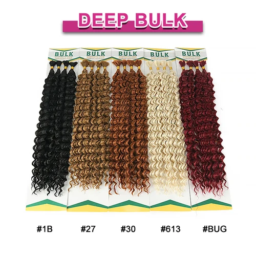 Imagen 2 del producto Cabello sintético Julianna Bulk para trenzas, color 30 rubio, ondas profundas, extensiones de cabello sintético para trenzas estilo boho.