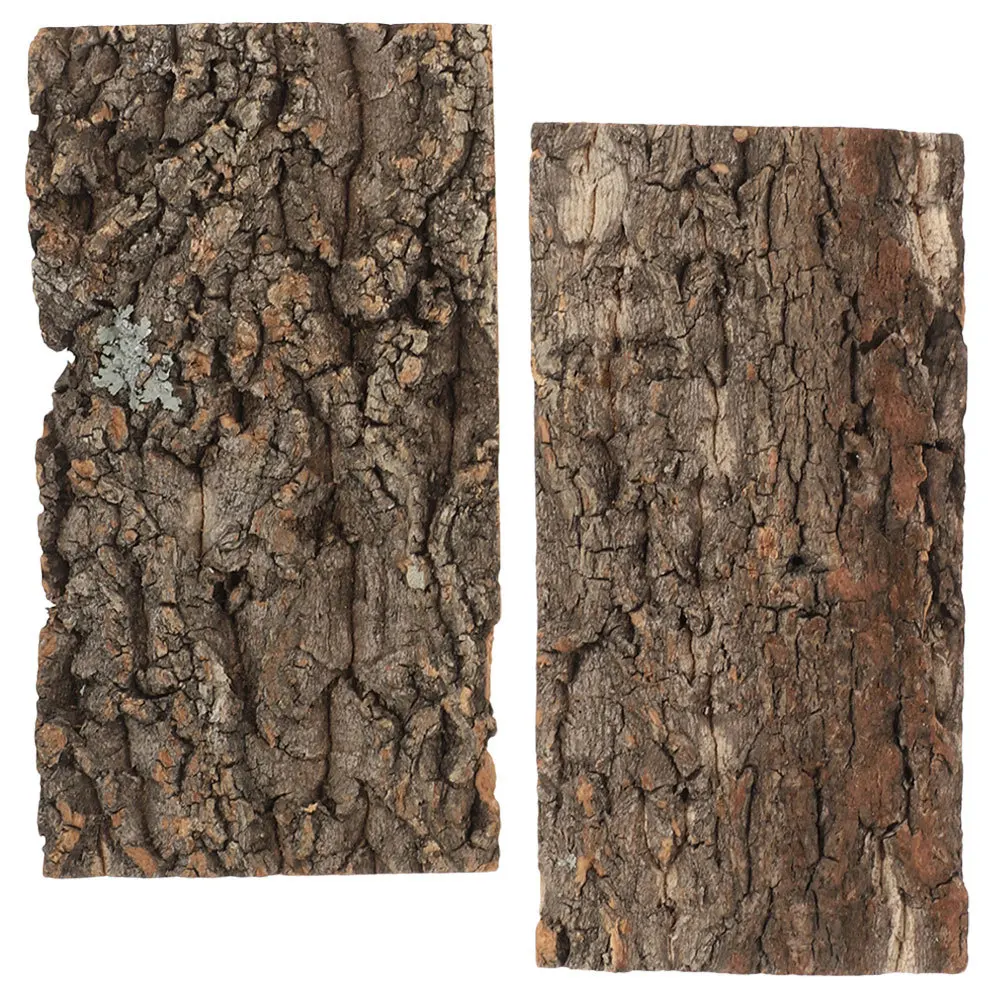 2pcs Tree Decor Natural Terrarium Cork Bark For Tank Aquarium Reptile Climbing Platform Turtle Basking Spot Background Bark