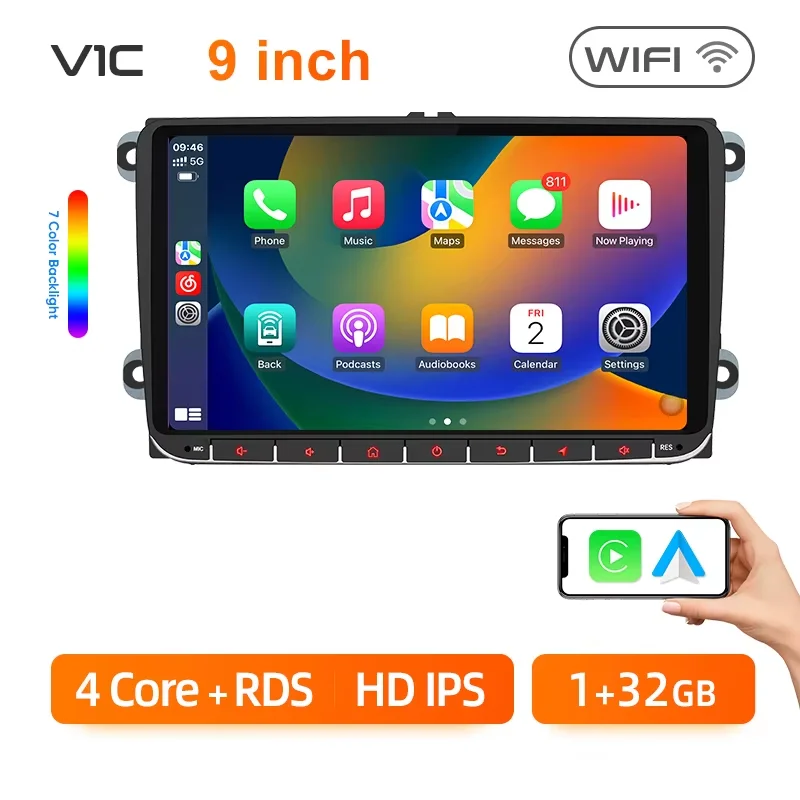 Junsun 7 inch autoradio voor VW Volkswagen Passat B6 B7 T5 Tiguan Touran GOLF POLO CarPlay Android Auto FM RDS GPS Multimedia
