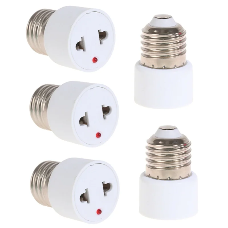 

LNHF Bulb Base Adapter E27 To EU Plug Connector 5PCS Holder Lighting Fixture Accessory Set Portable Lamp Socket