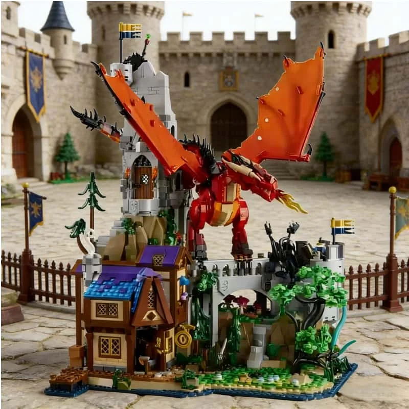 

The new game Red Dragon Legend mode building set assembly model toy brick adult Christmas Birthday gift