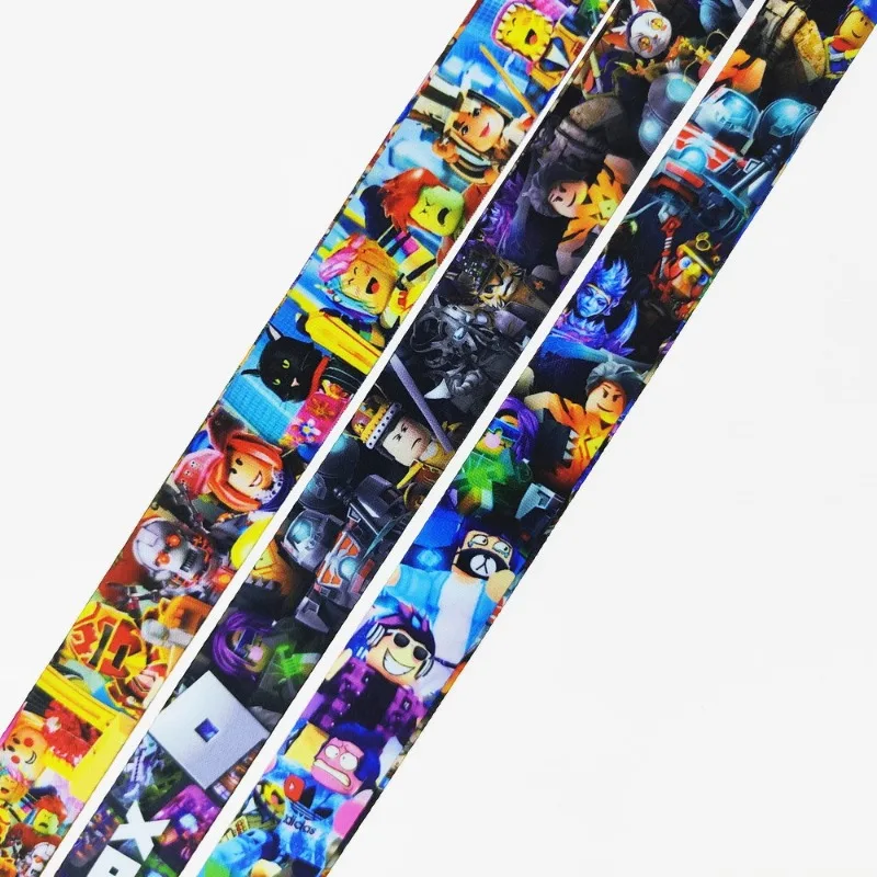 حبل لعبة ROBLOX الكرتوني مع بطاقة صدر طويلة وحزام للهاتف المحمول وحبل كاميرا لمستلزمات أعياد الميلاد للاعبين #5