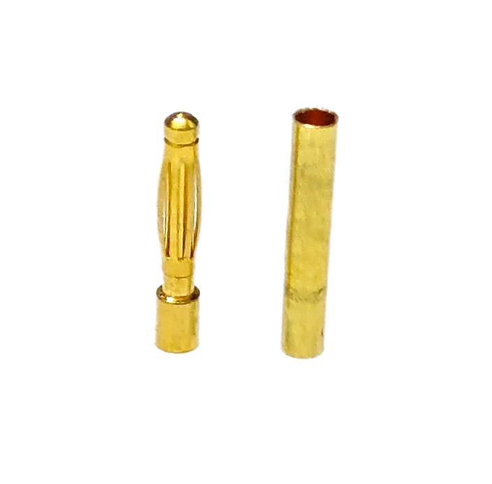 20 par/lote 2,0mm 3,0mm 3,5mm 4,0mm 5,0mm 5,5mm 6,0mm 8,0mm conector Banana tipo bala dorada para Motor de batería ESC