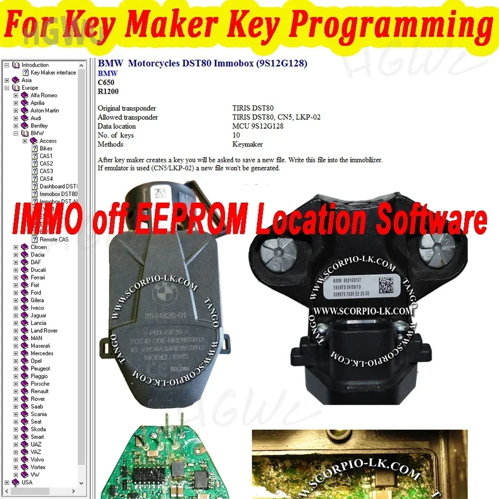 

Immo off EEPROM Location Software for Key maker Key Programming Show Original Allowed Transponder Data Location