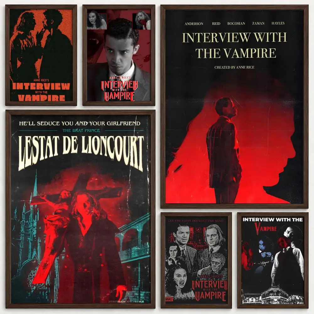 TV Series Interview with the Vampire Poster Self‑Adhesive Waterproof PP Poster Coffee House Bar Wall Art Sticker Room Home Decor