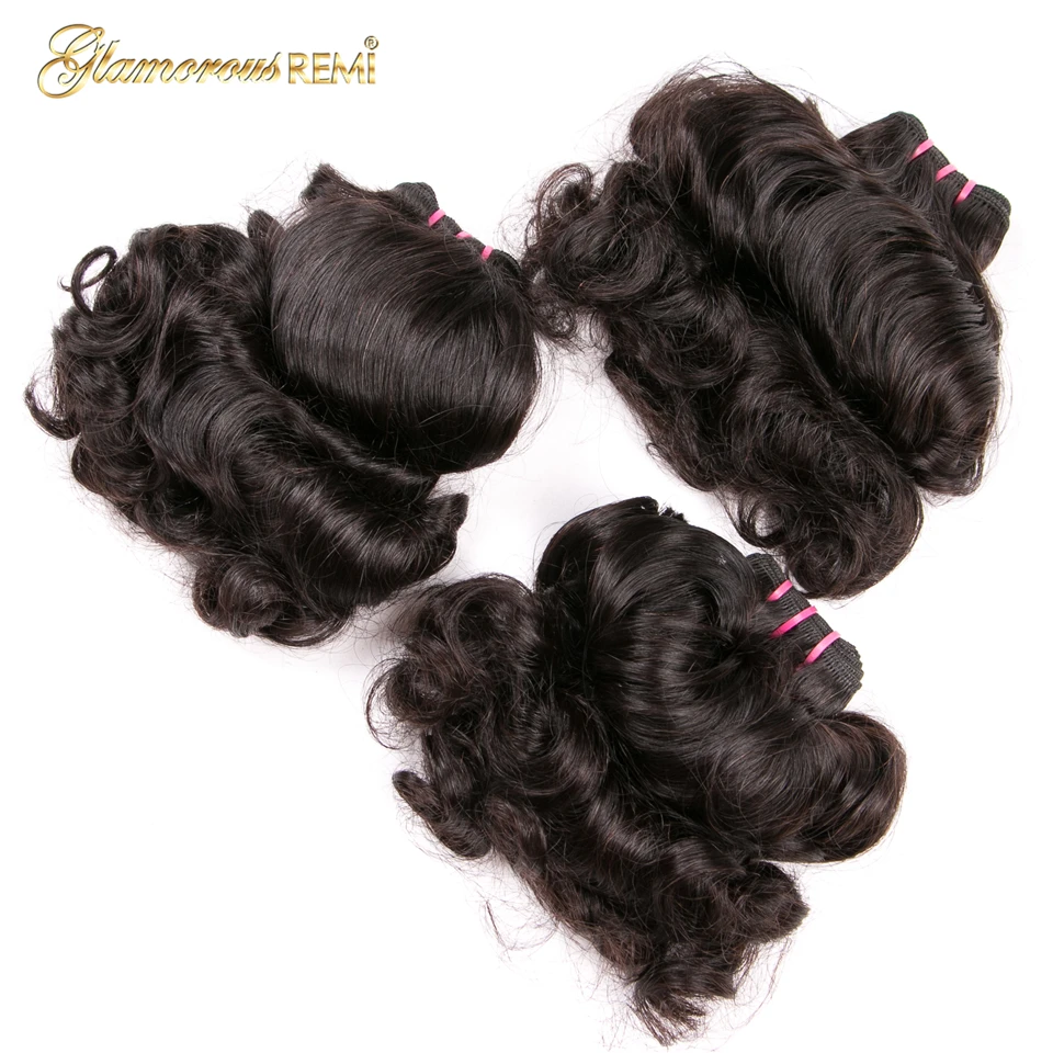 Customized Double Drawn Human Hair 3 Bundles Deal Brazilian Bouncy Curl Hair 100% Human Hair Bundles Funmi Hair Weave Extensions