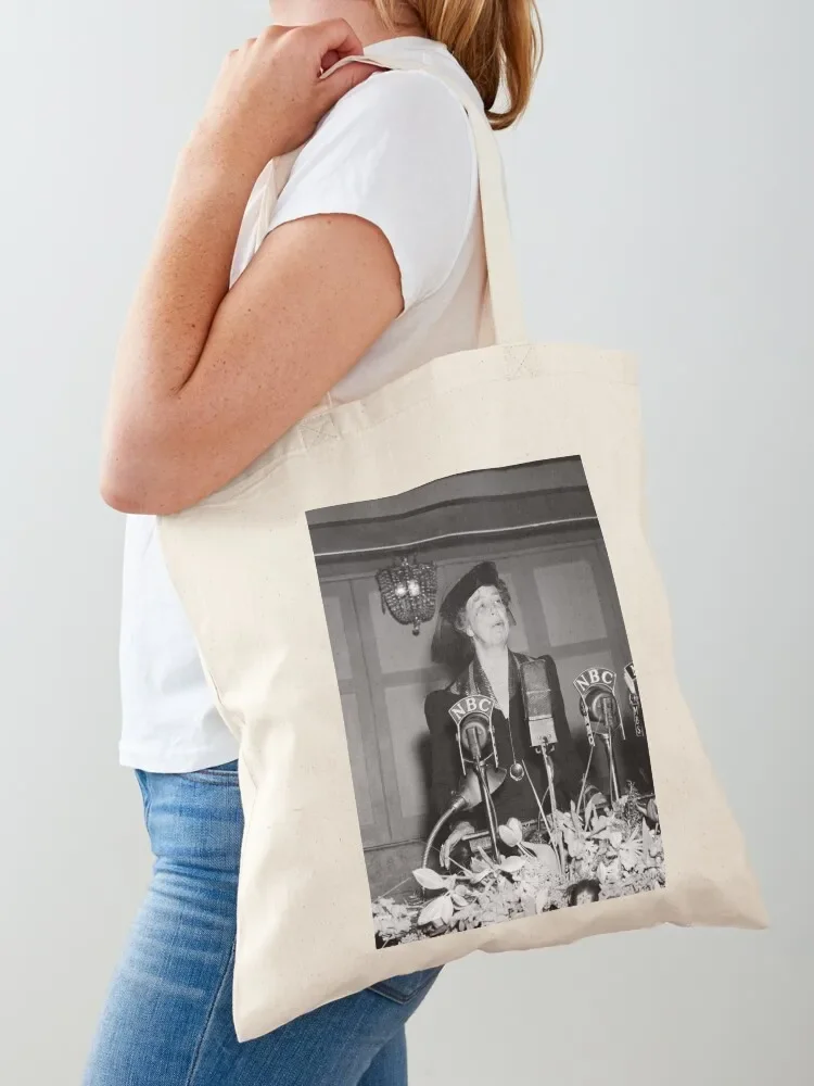 Eleanor Roosevelt Speaking To Crowd - 1939 Tote Bag shopping bags foldable Big bag women Tote Bag