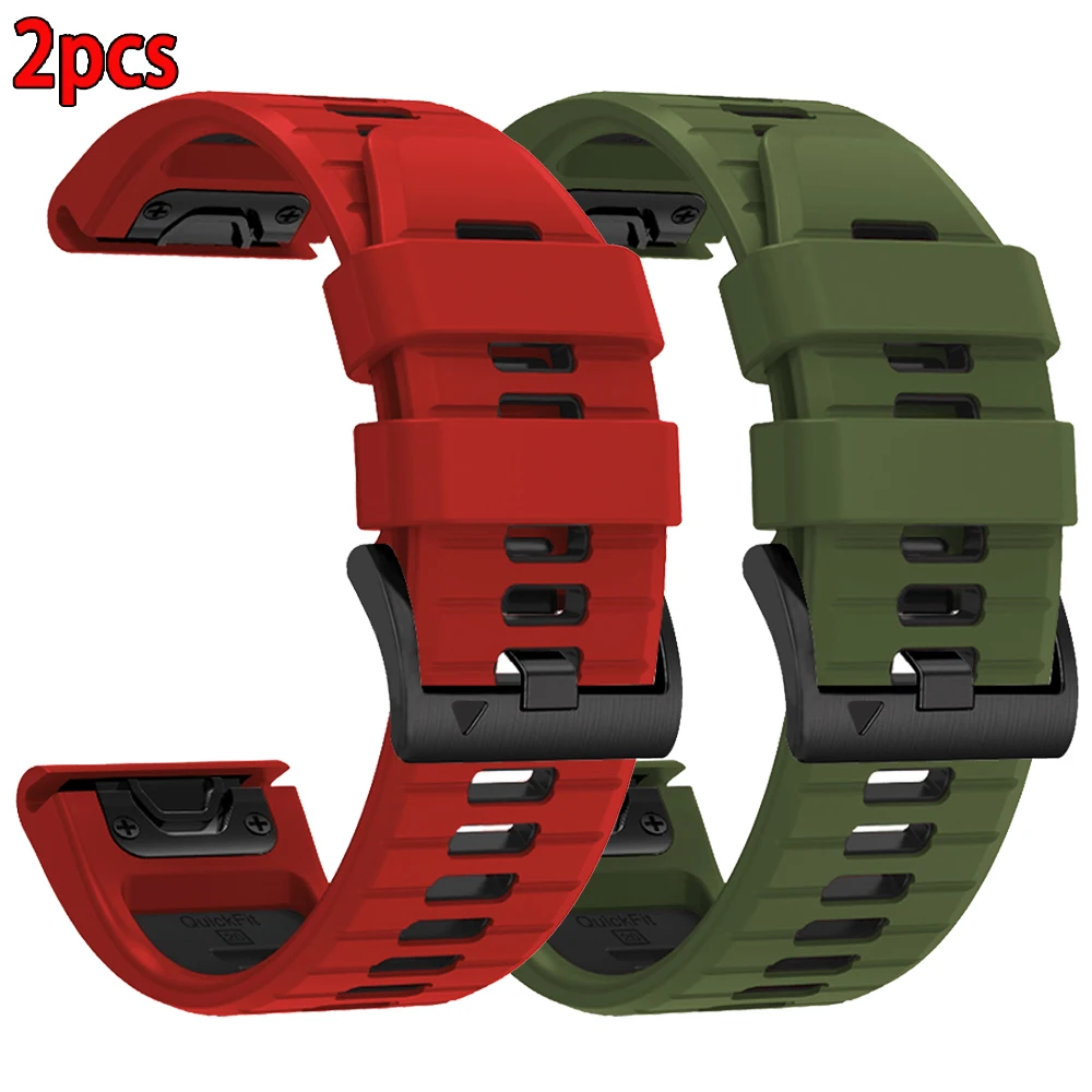 2 Stück Fenix7 Armband für Garmin Fenix 7 7X Pro E 8/6 6X/5 5X Plus/Epix Gen2/Enduro 3 QuickFit 26 mm 22 mm Silikonarmband