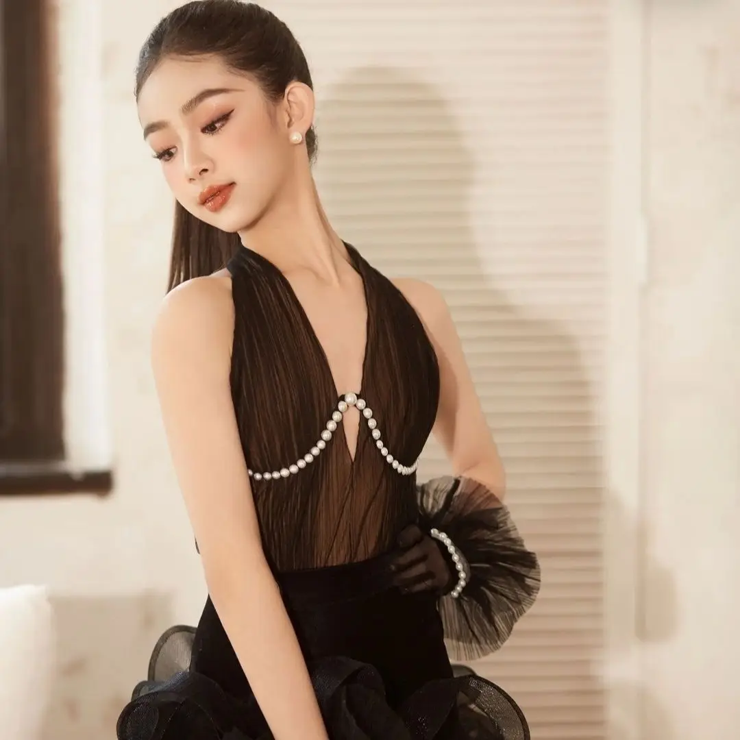 カウボーイ、サンバ、闘牛、チャチャ、ロンバルドラテンダンスガールズパールレーススカートショー気質練習服