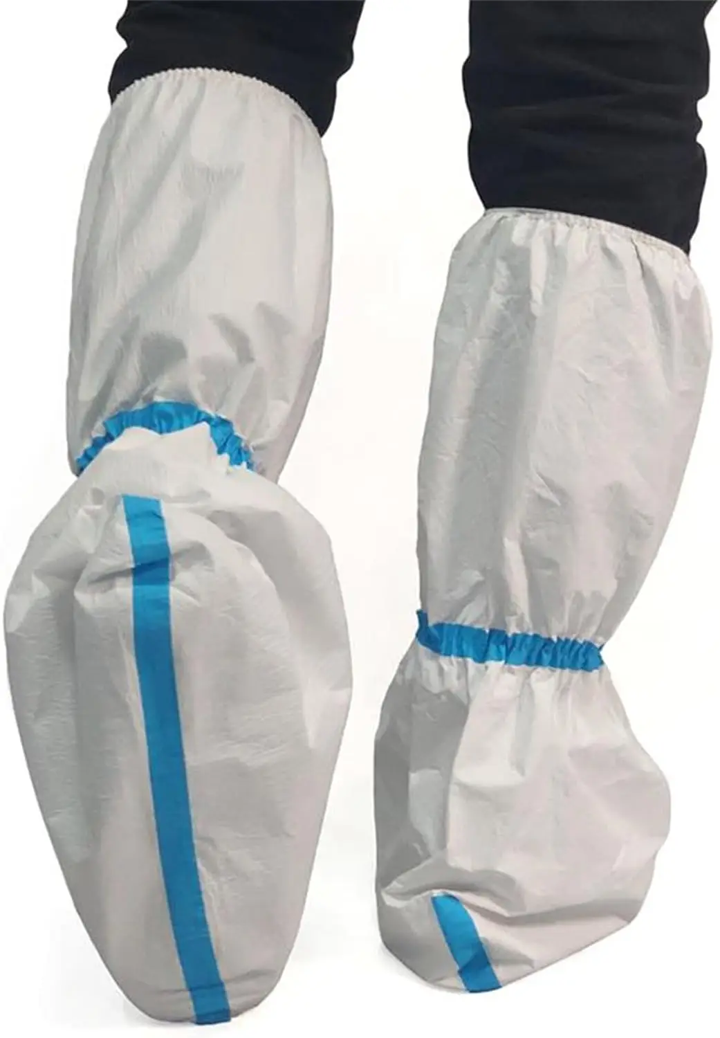 

Disposable Knee High Waterproof Non Slip Boot Covers 6 Pairs 18 Inches Tall