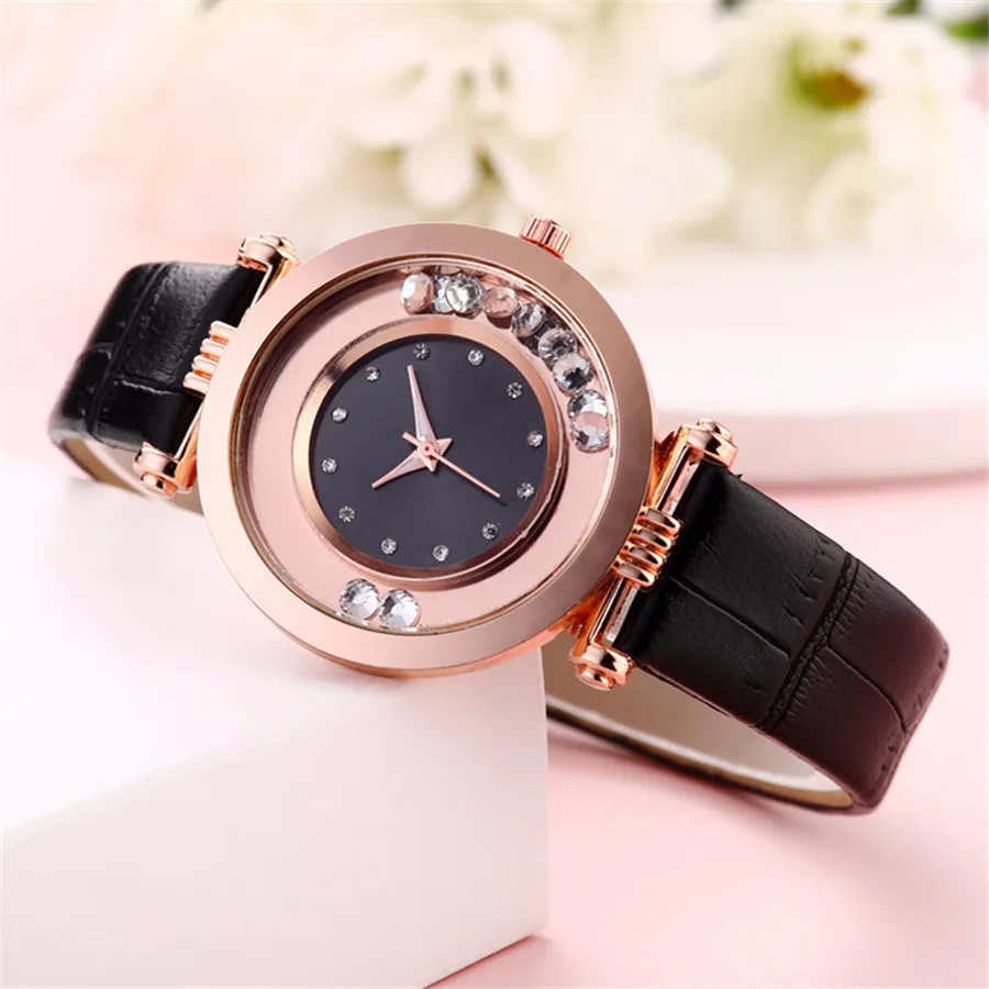 Relogio Fashion Ladies Ball Sandpaper Quartz Watch Casual Leather Belt Watches Women Simple Diamond Studded Bamboo Knot Strap