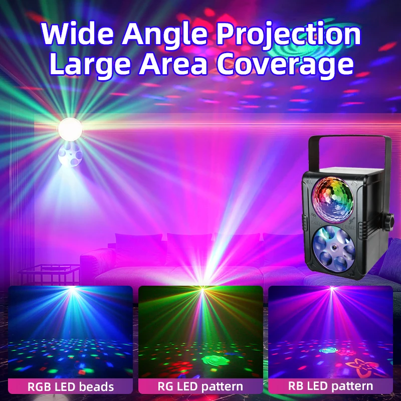2025 Remote & Sound Control Stanta Luces Navideas Decor for Xmas DJ Disco Led Gobo Projector Christmsa Light Decorative Lighting