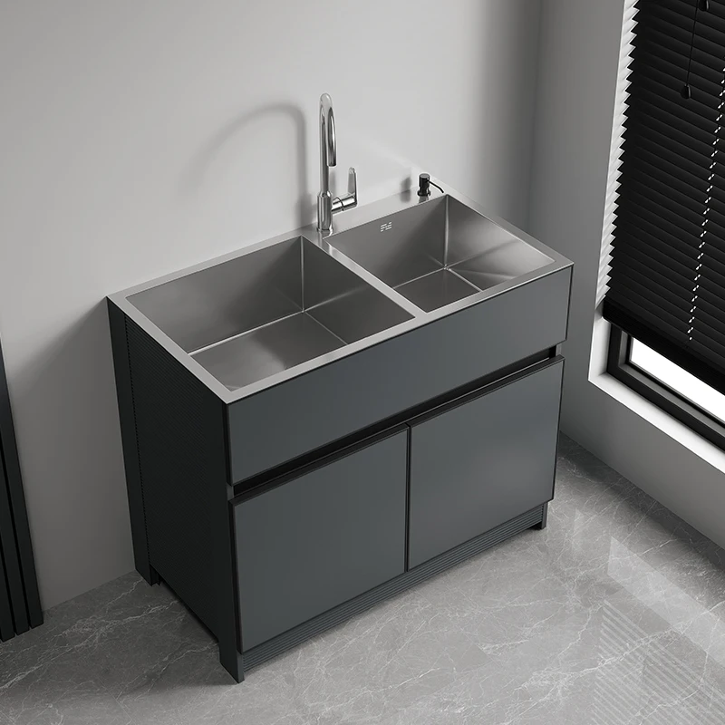 stainless steel sink cabinet balcony laundry cabinet bathroom cabinet home kitchen dish basin honeycomb aluminum sink laundry po