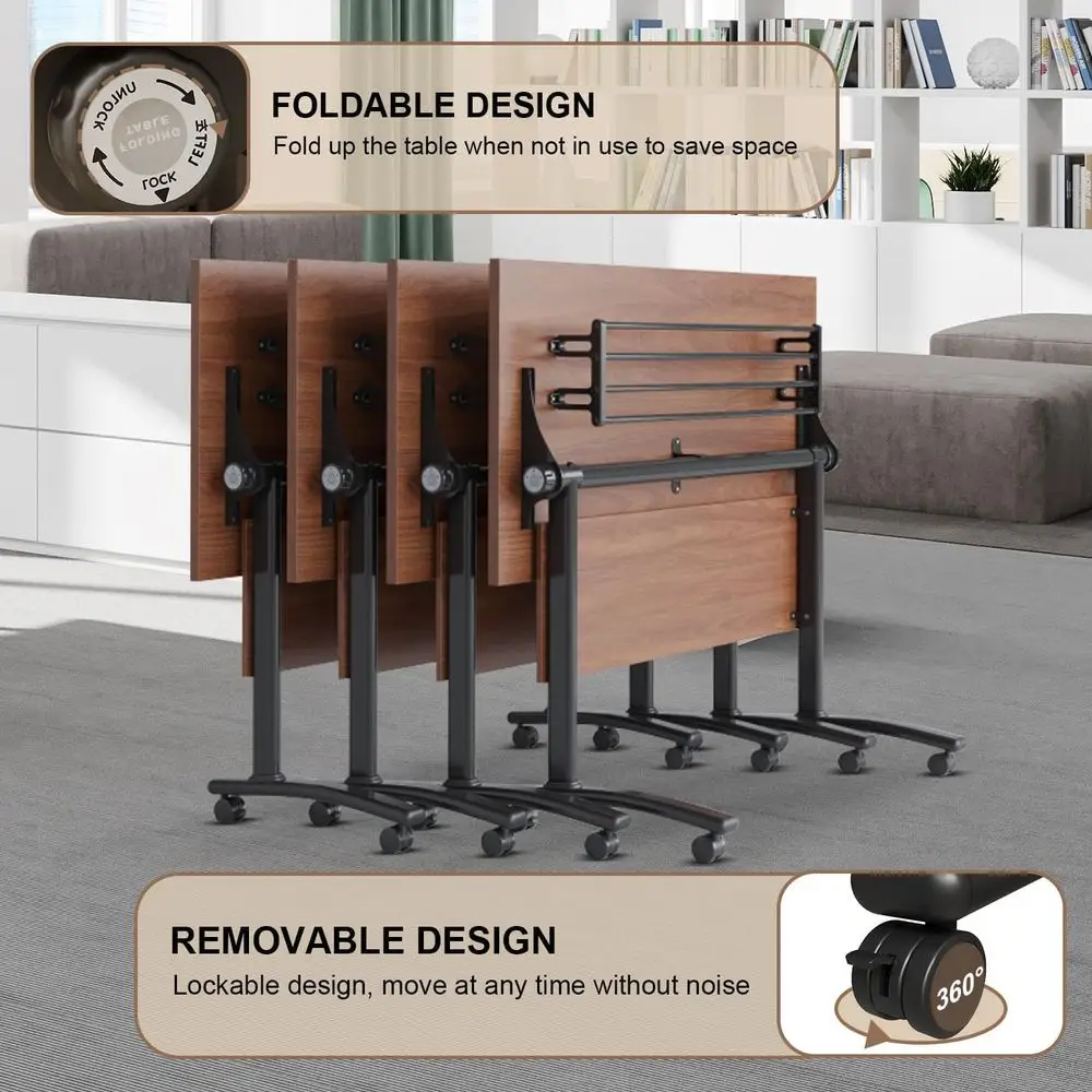 

Комплект из 4-х складных столов на колесиках для конференц-залов и переговорных комнат, 47,2 дюйма