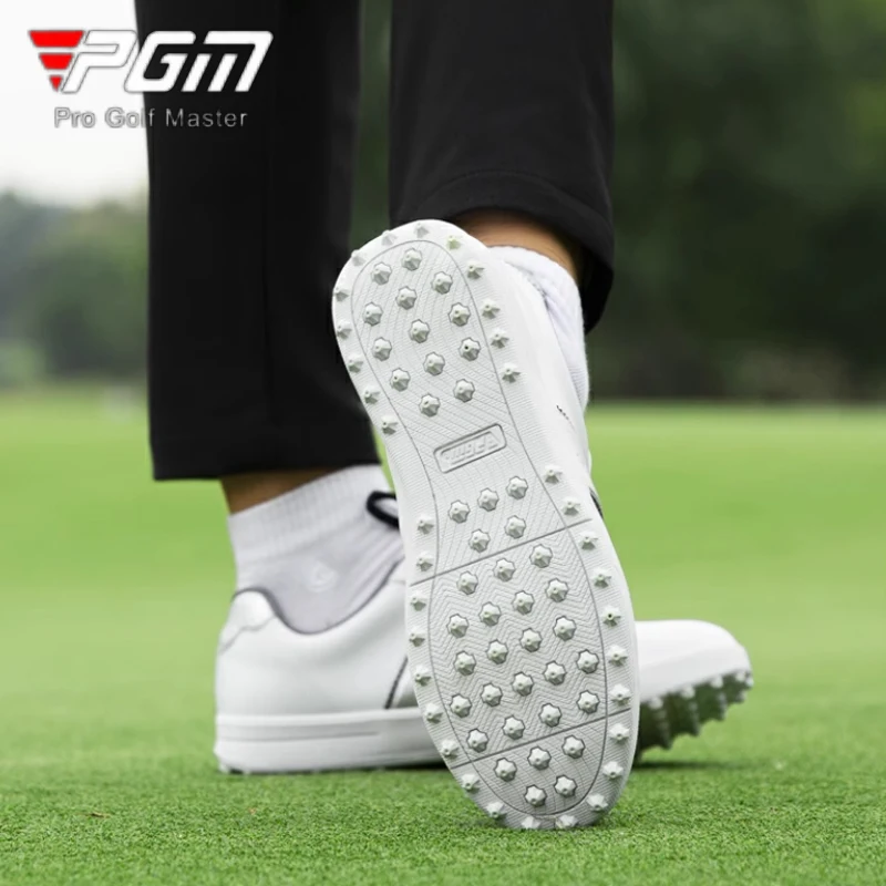 PGM-zapatos de Golf impermeables para mujer, zapatillas antideslizantes transpirables con borlas y cordones, zapatos blancos pequeños, entrenadores