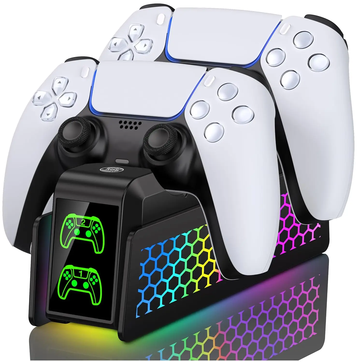 Caricabatterie per controller BEBONCOOL per controller PS5 Dualsense e Edge con indicatore LED Dock per caricabatterie doppio supporto per controller PS5