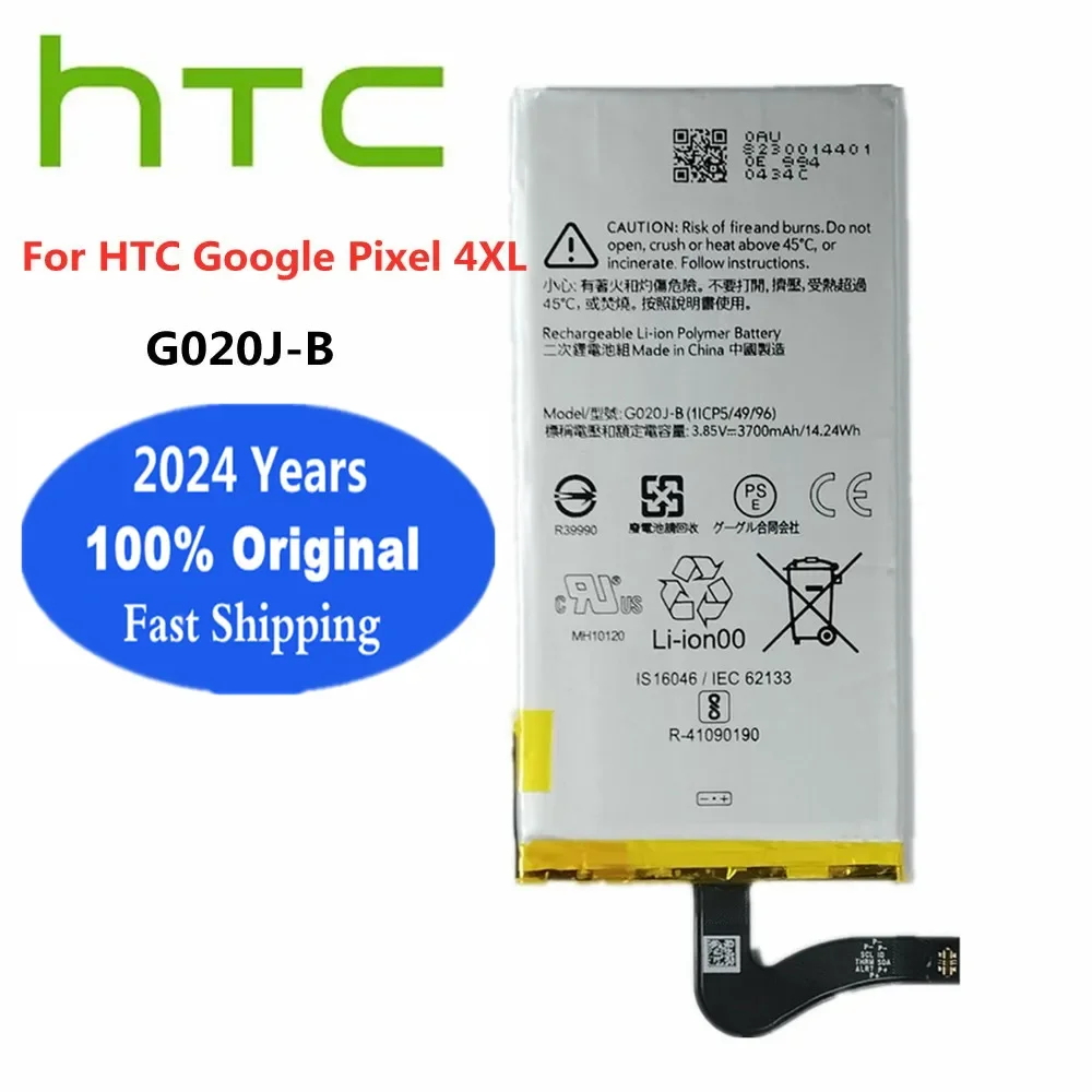 

2024 Years 100% Original High Quality Battery For HTC GOOGLE Pixel 4XL 4 XL Pixel4 XL 3700mAh G020J-B Replacement Phone Bateria