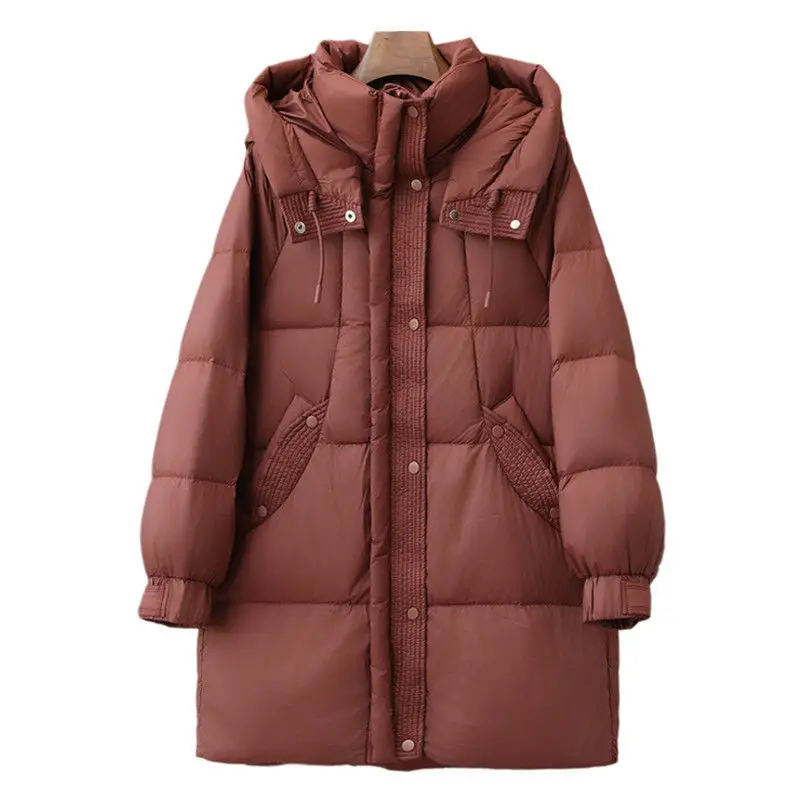 High Quality 90% White Duck Down Jacket 2025 Autumn New Style Women's Fashionable Hooded and Cold Resistant Jacket