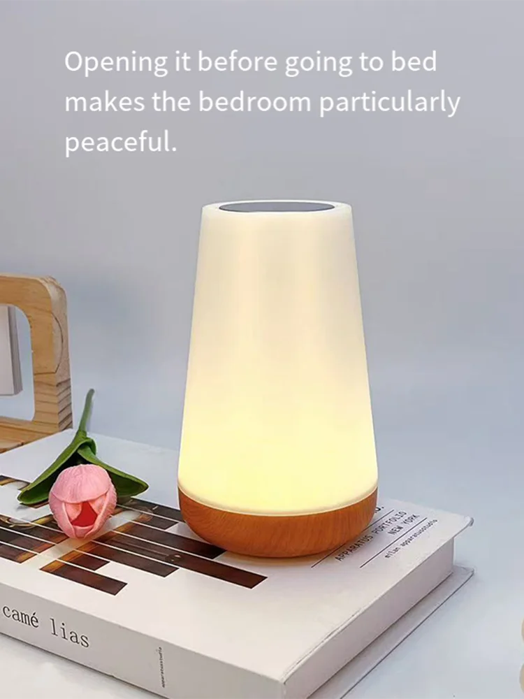 Nachtlampje Slaapkamer Dimbare Touch Lamp 13 Kleuren en 5 Helderheid Baby Tafellamp Draagbare Oplaadbare Nachtkastlamp - afbeelding 2