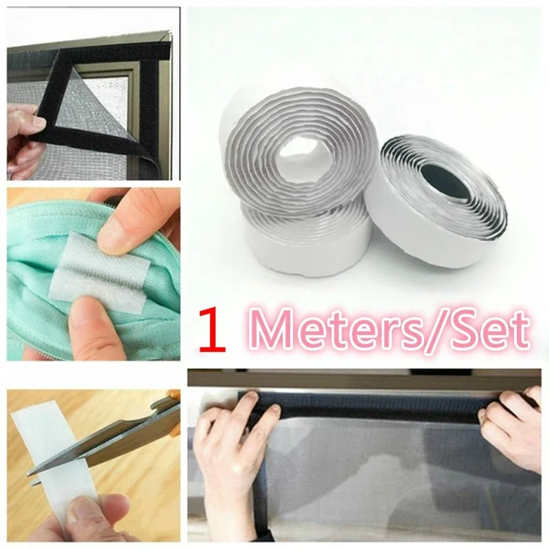 1M Hook Adhesive Hook and Loop Self-adhesive Fastener Tape Hook Adhesive Fastener Sticker Magic Tape with Glue 16-110mm