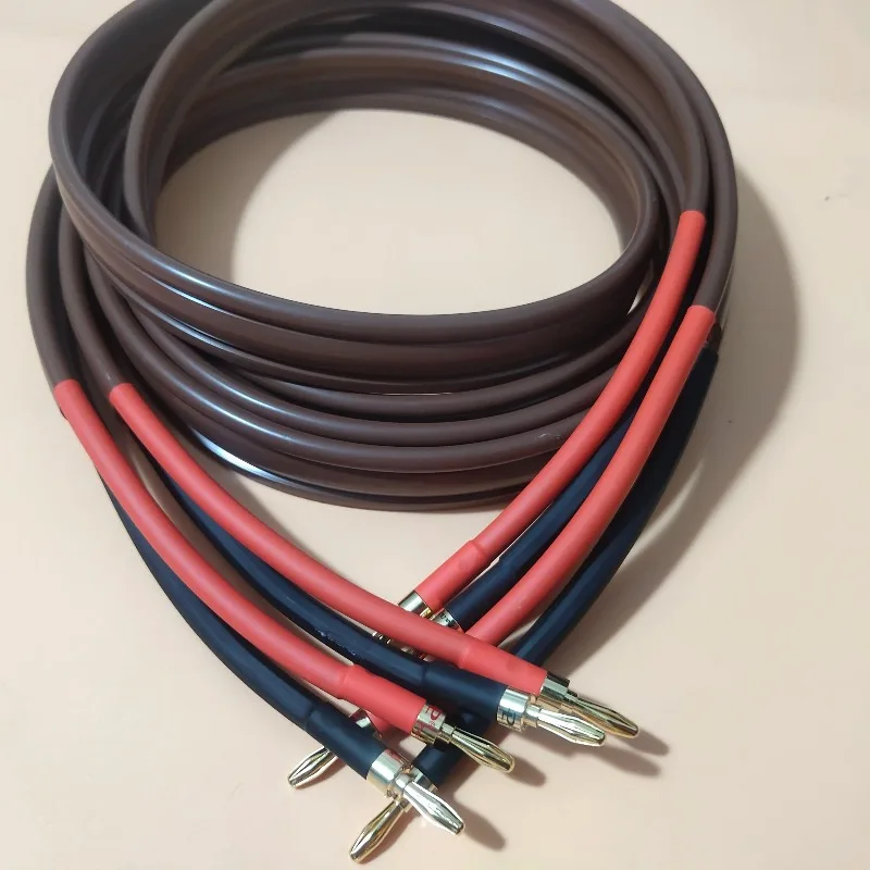 FOR 1 Pair Hi-end Van Den Hul Speaker Cable Silver Plated HiFi Audio Line Red Copper Banana Plug