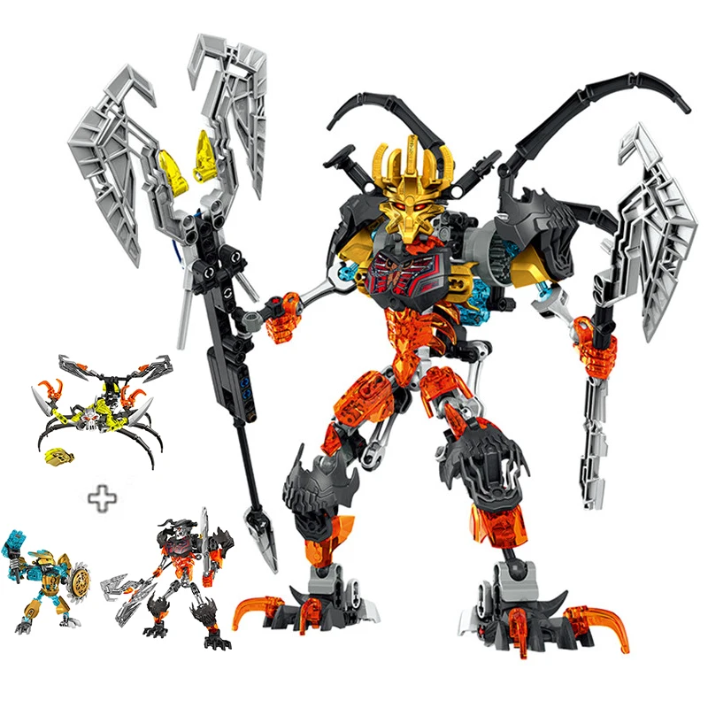 Skull Soldier Combined Robots Building Blocks Bionicle Warriors Golden Mask Maker Bricks Zabawki dla chłopców Prezenty urodzinowe dla dzieci