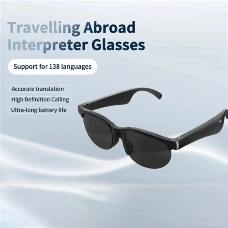 

-FDDT XG88 PRO Wireless Bluetooth Earphone Microphone AI Intelligent Translation Glass Sport Sunglasses