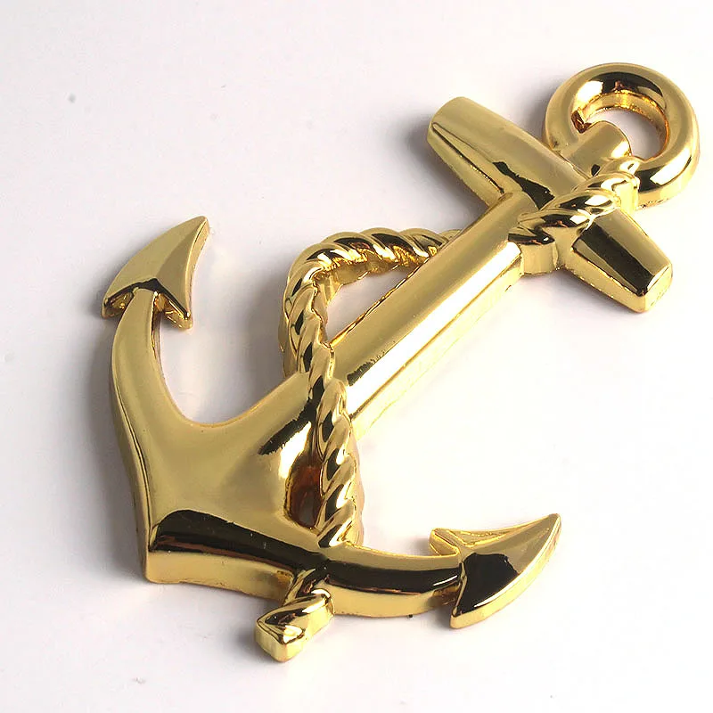 

1PC Metal Personality Car Stickers Boat Anchor Hooks Navy Emblem Grill Cross Badge Pirate Ship Car Body Sticker Car accessories