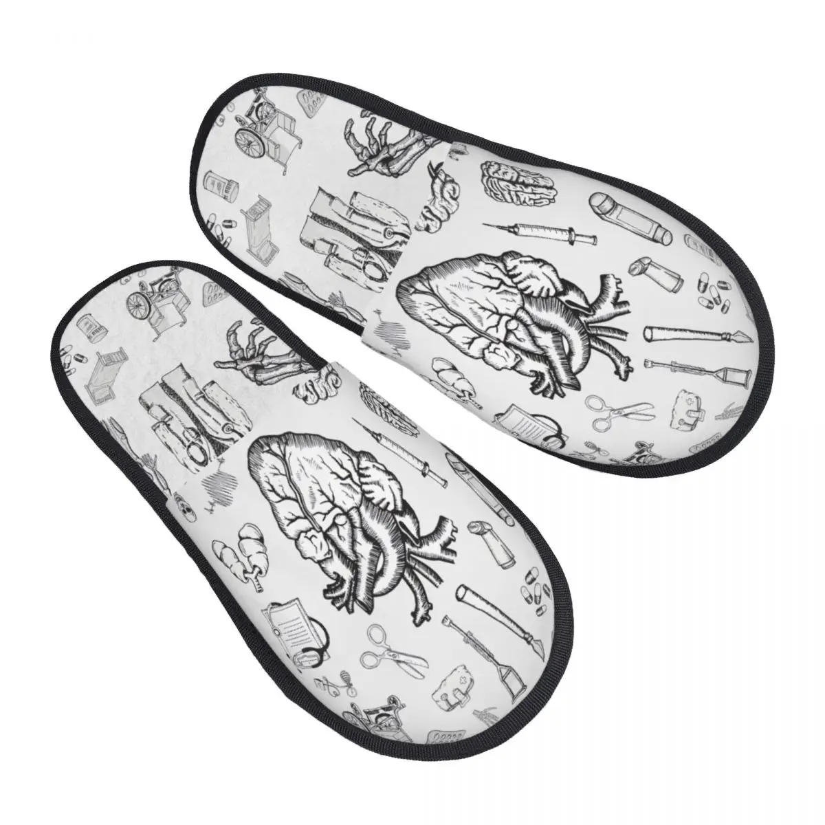 

Домашние тапочки с принтом анатомии человека, женские удобные тапочки без шнуровки из пены с эффектом памяти, спа-тапочки