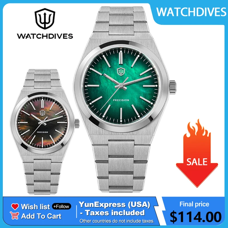 

Часы Watchdives WD0012, 37 мм, кварцевый механизм VH31, винтажные классические часы LumiNova BGW9, сапфировое стекло, водонепроницаемость 100 м.