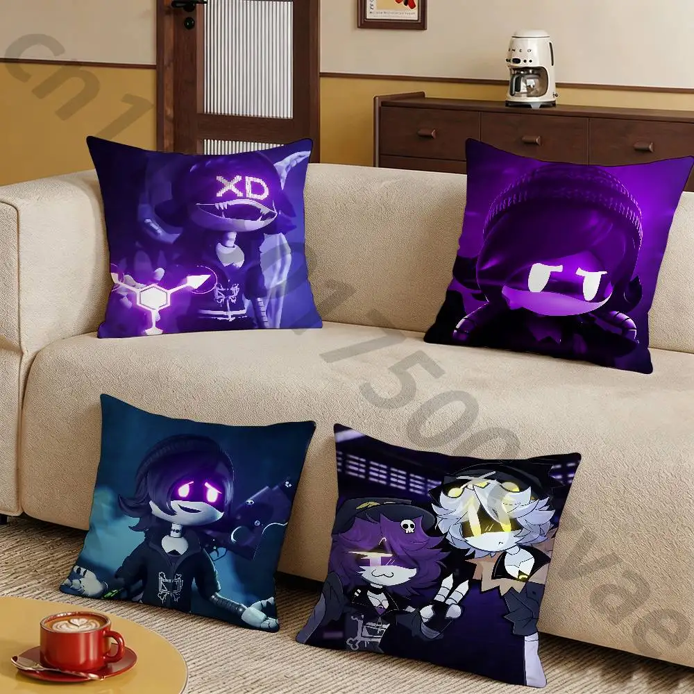 M-Murder Drones UZI Pillow Case Square Double-Sided Printing Short Plush Sofa Cushion Cover Bedroom Bedside Pillow