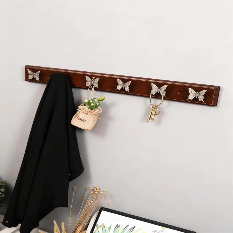 Retro Chinese Decorative Wall Hook - Cute Butterfly Shape Clothes Hanger, Bedroom Living Room Indoor Door