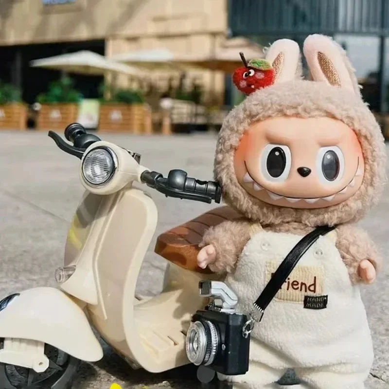 

Cute cute toys for labubu doll mini electric motorcycle accessories with light and DIY Christmas gift surprise