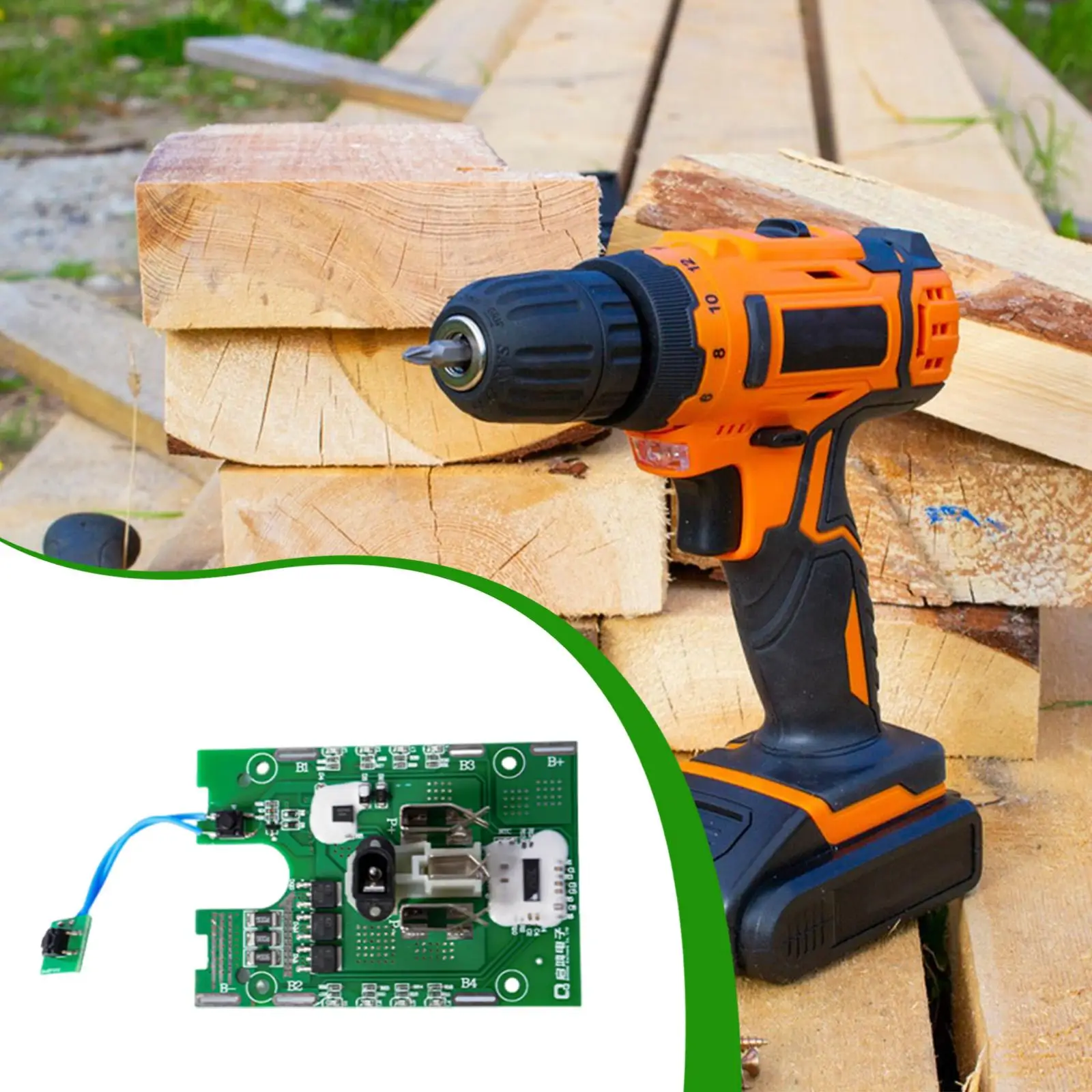 

Electric Drill Circuit Board High Reliability Versatile Powerful for Impact Drill, Lithium Battery Protection Board Accessory