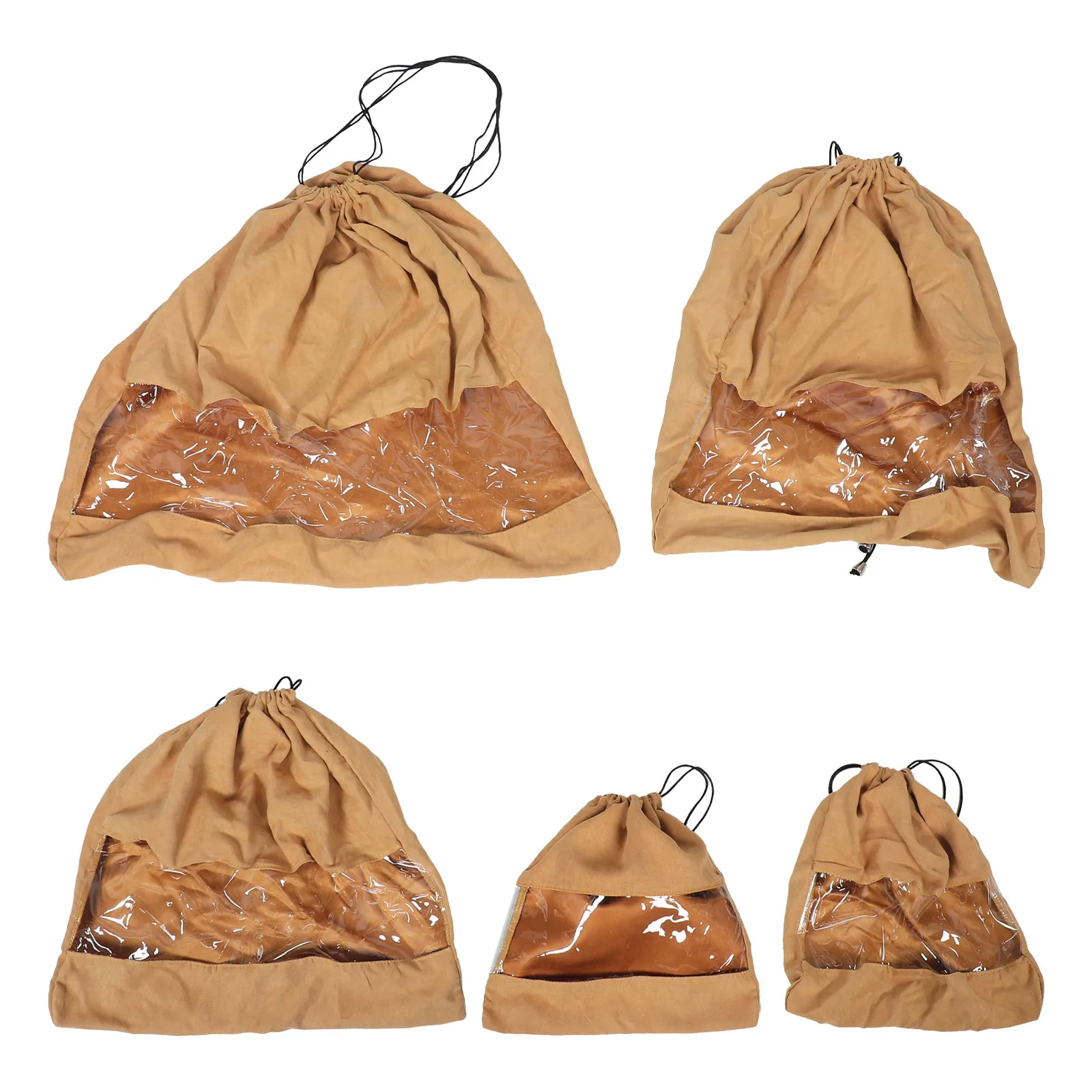 

5 прозрачных мешков на шнурке для хранения одежды, пуховиков, сумок, обуви, влагозащитных, пылезащитных, экономящих место, для путешествий