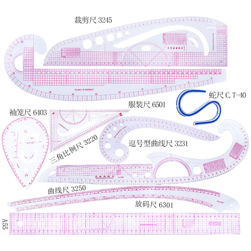 Curve Rulers Sewing Measure Design For Fabric Cutting Template Metric Tool Accessory Transparent Straight Tailor Patchwork