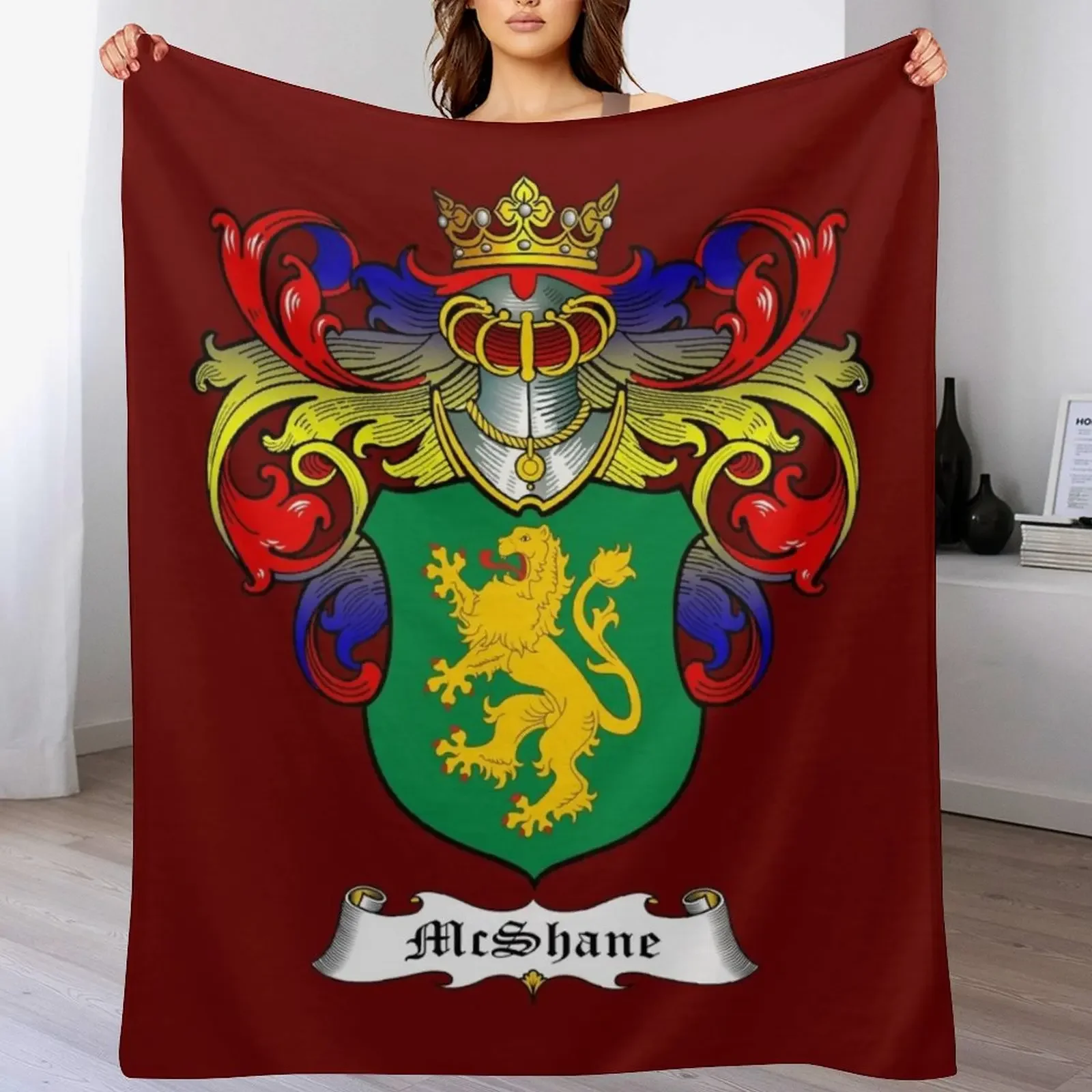 McSHANE FAMILY CREST Throw Blanket Year Round Soft Comfortable Blanket for Home