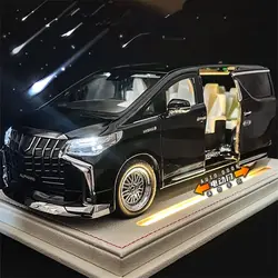 1/18 Toyota Alphard MPV modello di auto in lega pressofuso giocattolo in metallo veicoli commerciali modello di auto simulazione suono e luce regalo per bambini