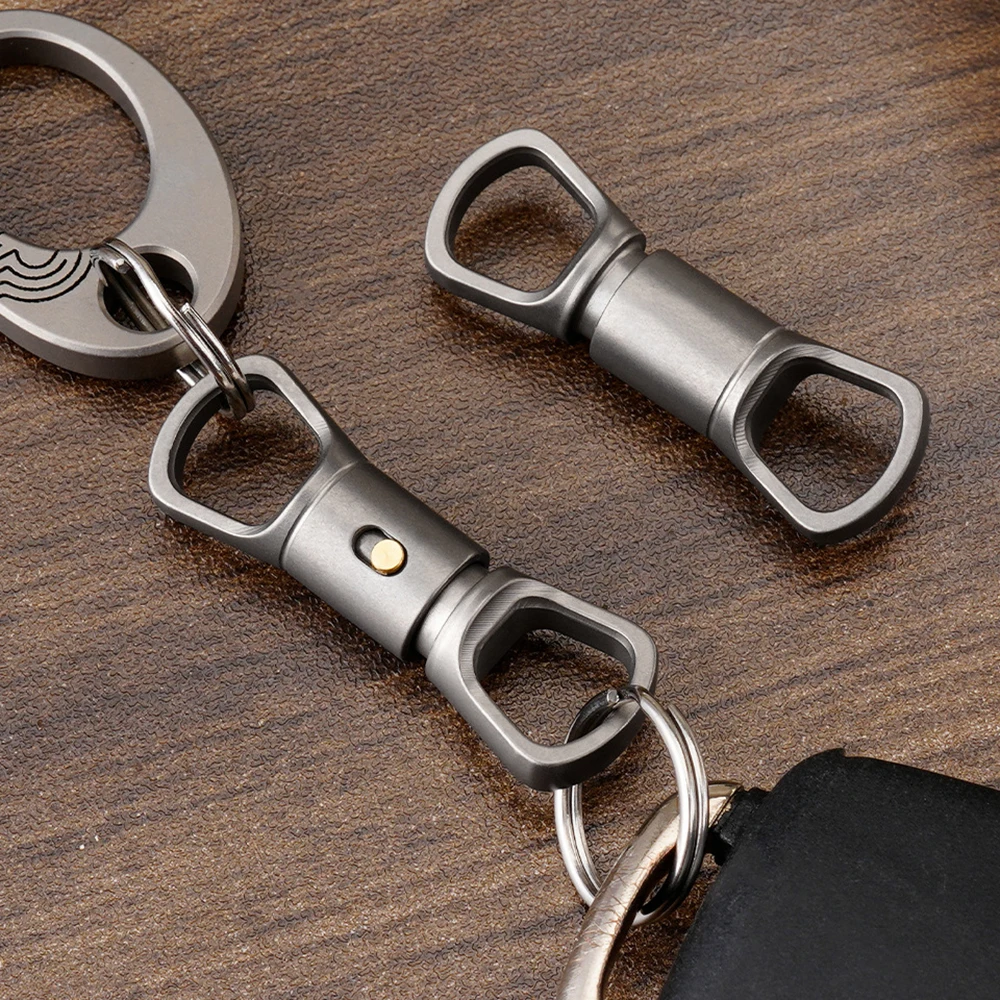 Titanium Alloy Quick Release Buckle Car Key Connection Ultra-light EDC Universal Connecting Buckle 360° Rotatable Keyring FB67