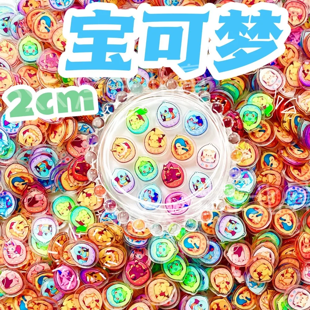 

2cm Pok é mon Pikachu 50-100pcs acrylic sheet mixed DIY patch handmade cute cartoon anime peripheral circular children's gift