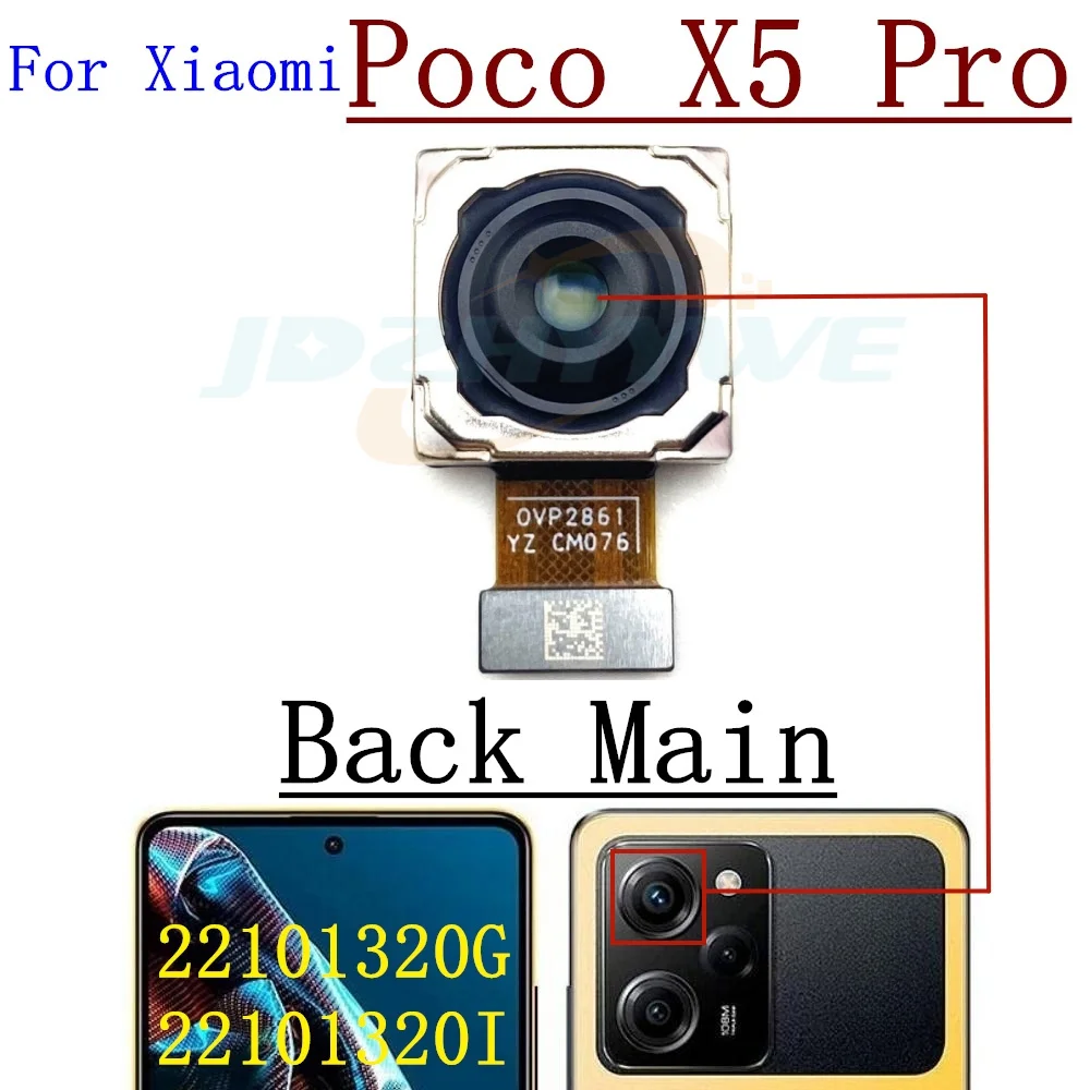 Back Front Camera For Xiaomi Mi Poco X3 NFC X4 GT X5 Pro X6 Backside Selfie View Rear Camera Module Repair Spare Part